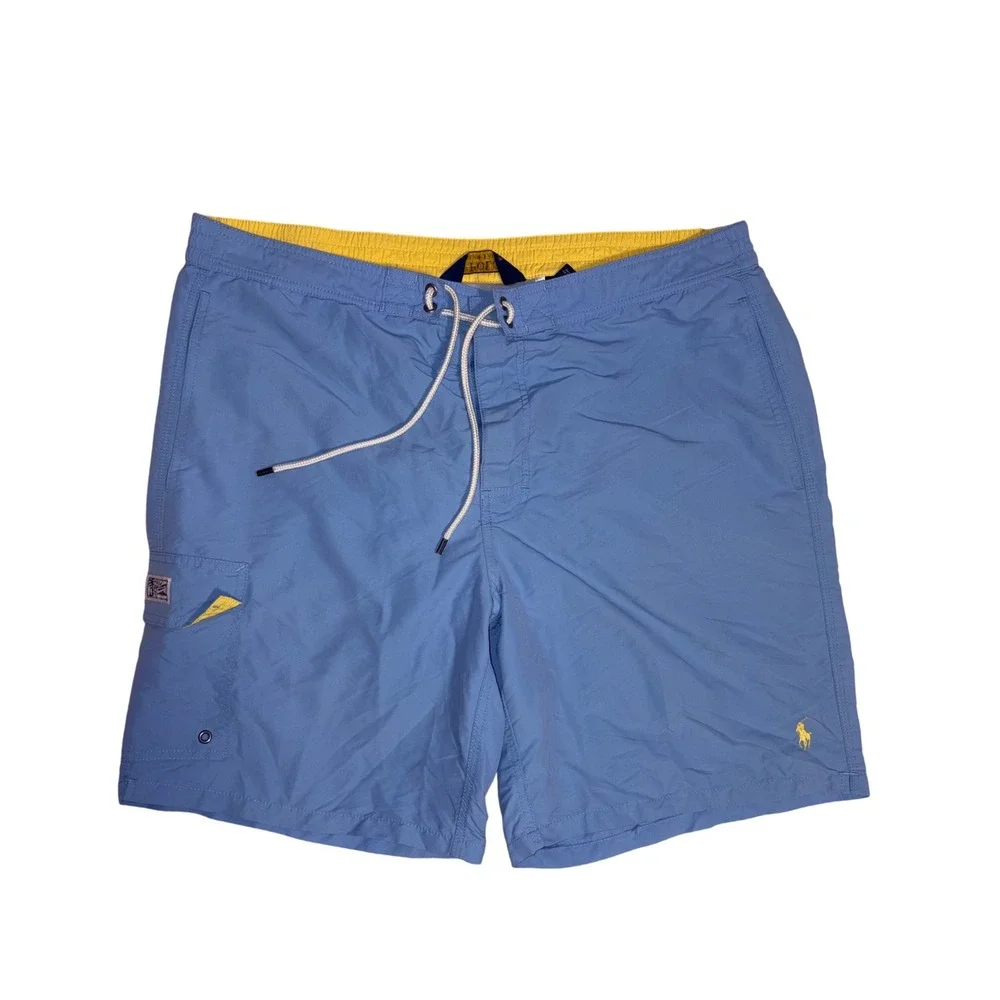 POLO RALPH LAUREN Swim Trunks Mens XL Blue Kailua Board Shorts Cargo Pocket